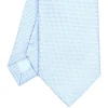 CRAVATTA CERIMONIA IN SETA JACQUARD AZZURRA Microfantasia geometrica