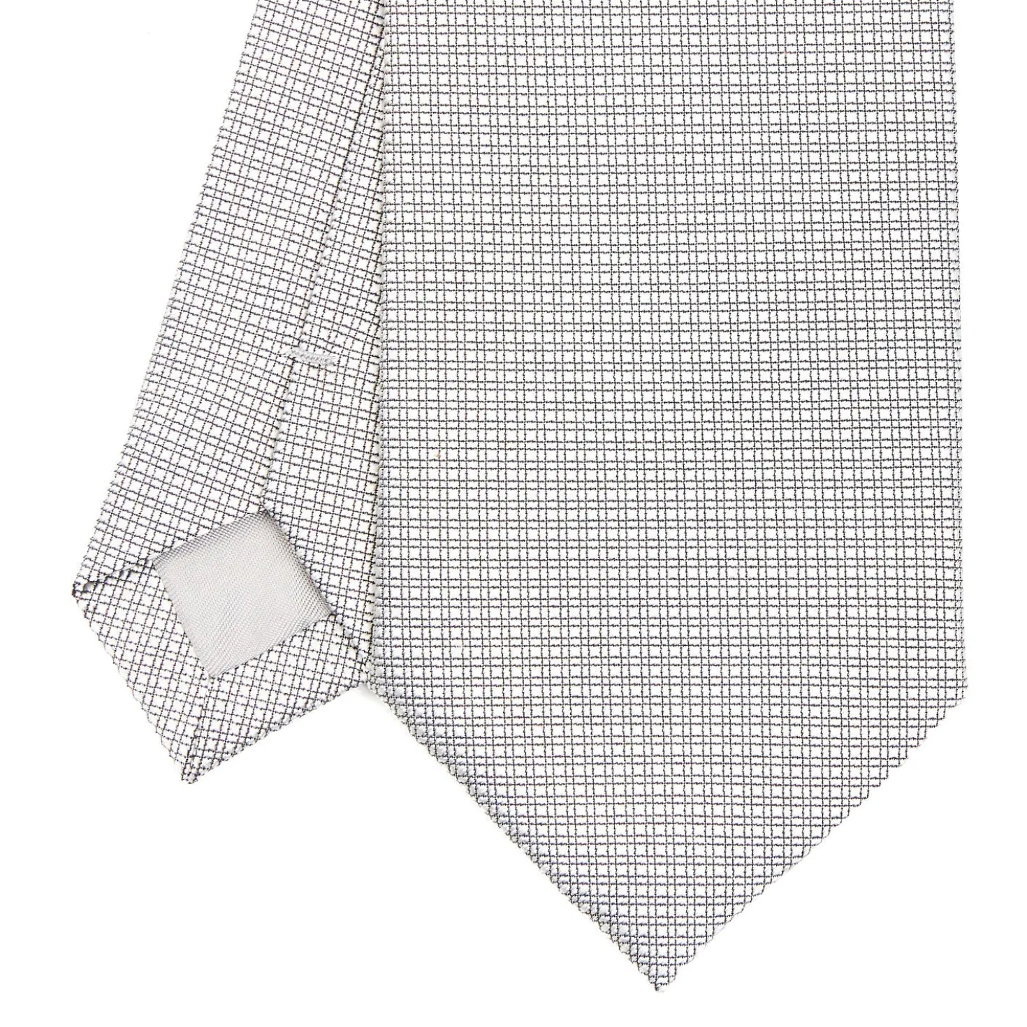 CRAVATTA CERIMONIA IN SETA JACQUARD GRIGIO CHIARO Microfantasia geometrica