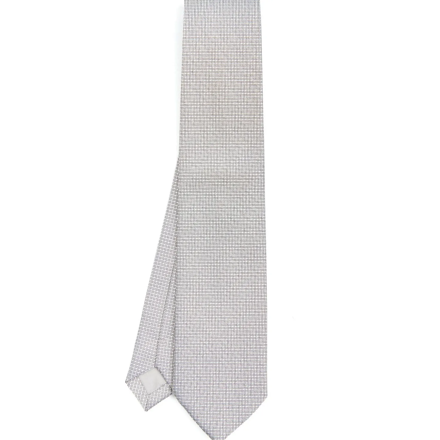 CRAVATTA CERIMONIA IN SETA JACQUARD GRIGIO CHIARO Microfantasia geometrica