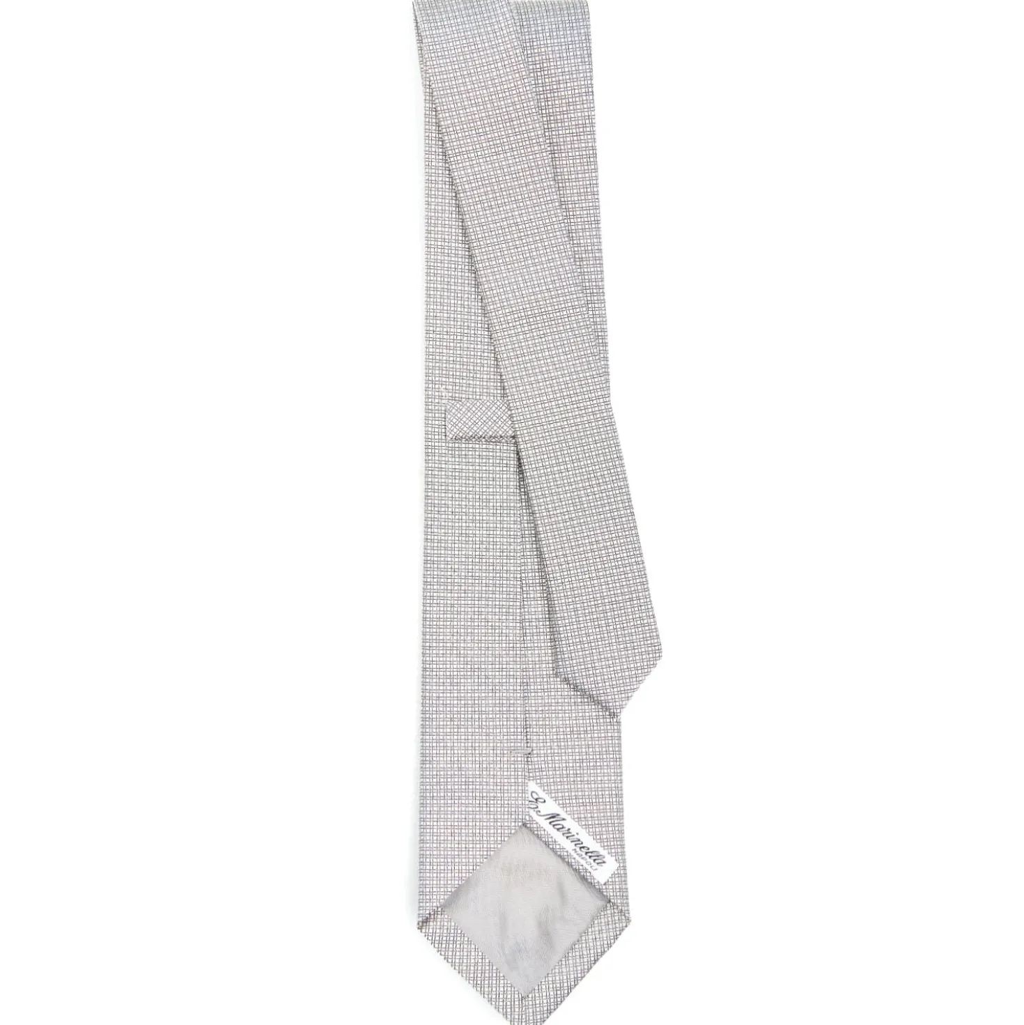 CRAVATTA CERIMONIA IN SETA JACQUARD GRIGIO CHIARO Microfantasia geometrica