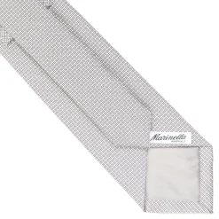 CRAVATTA CERIMONIA IN SETA JACQUARD GRIGIO CHIARO Microfantasia geometrica