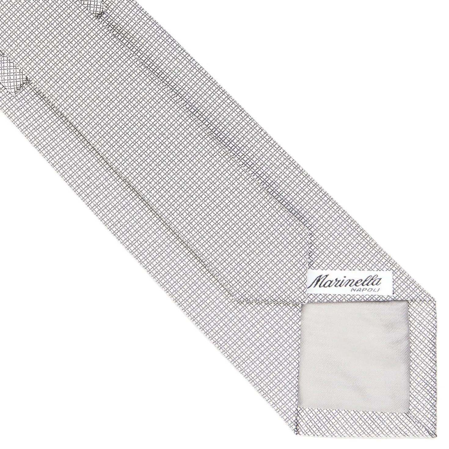 CRAVATTA CERIMONIA IN SETA JACQUARD GRIGIO CHIARO Microfantasia geometrica
