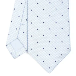CRAVATTA CERIMONIA IN SETA JACQUARD AZZURRA Pois