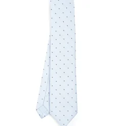 CRAVATTA CERIMONIA IN SETA JACQUARD AZZURRA Pois