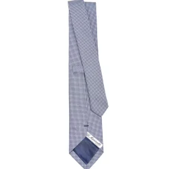 CRAVATTA CERIMONIA IN SETA JACQUARD BLU Microfantasia geometrica