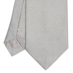 CRAVATTA CERIMONIA IN SETA JACQUARD GRIGIO CHIARO Microfantasia geometrica