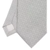 CRAVATTA CERIMONIA IN SETA JACQUARD GRIGIO CHIARO Microfantasia geometrica