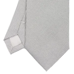 CRAVATTA CERIMONIA IN SETA JACQUARD GRIGIO CHIARO Microfantasia geometrica