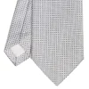 CRAVATTA CERIMONIA IN SETA JACQUARD GRIGIO CHIARO Microfantasia geometrica