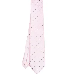 CRAVATTA CERIMONIA IN SETA JACQUARD ROSA Pois