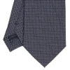 CRAVATTA CERIMONIA IN SETA JACQUARD BLU SCURO Microfanatsia geometrica
