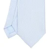 CRAVATTA CERIMONIA IN SETA JACQUARD AZZURRA Microfantasia geometrica