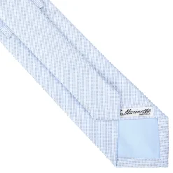 CRAVATTA CERIMONIA IN SETA JACQUARD AZZURRA Microfantasia geometrica