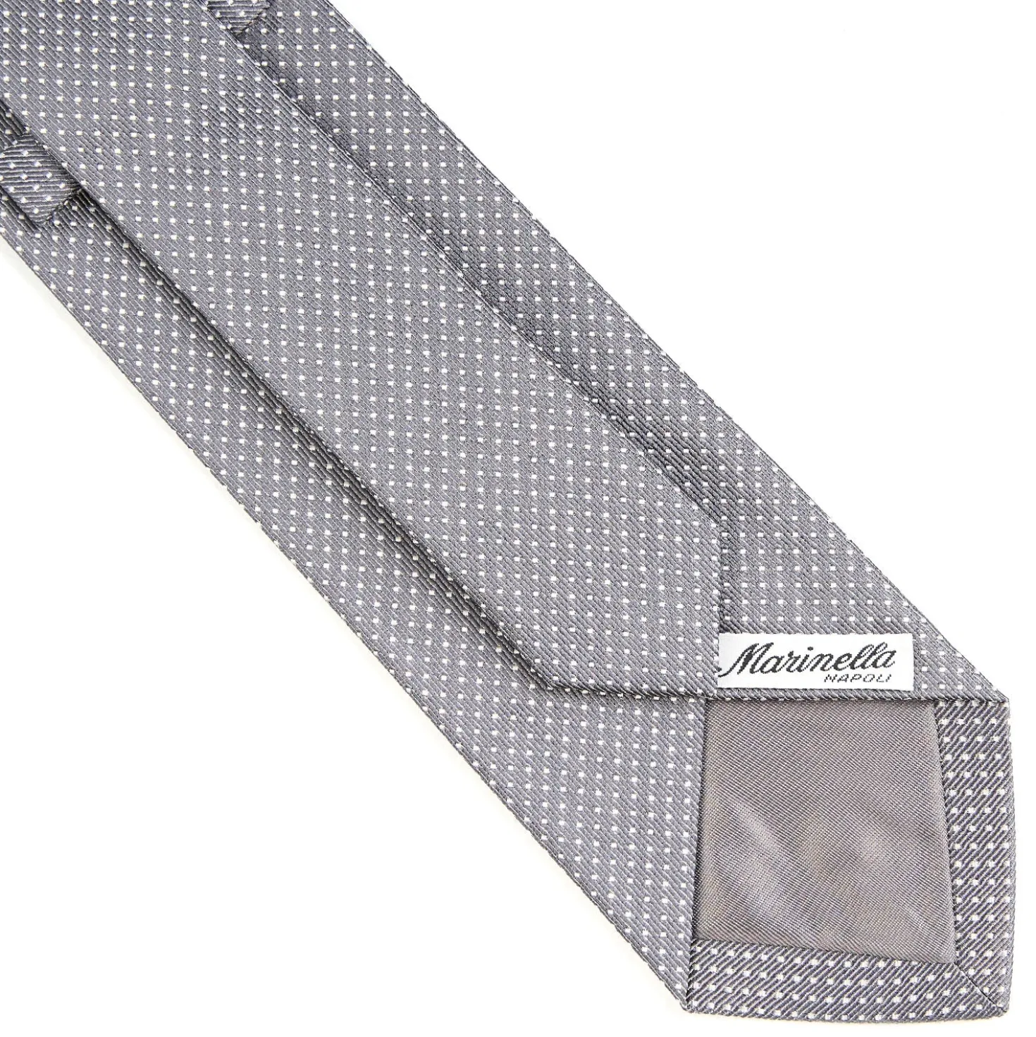 CRAVATTA CERIMONIA IN SETA JACQUARD GRIGIO SCURO Microfantasia geometrica