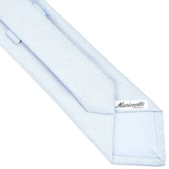CRAVATTA CERIMONIA IN SETA JACQUARD AZZURRA Microfantasia geometrica