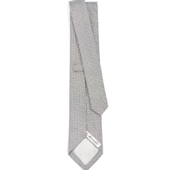 CRAVATTA CERIMONIA IN SETA JACQUARD GRIGIO CHIARO Microfantasia geometrica
