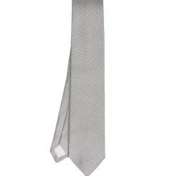 CRAVATTA CERIMONIA IN SETA JACQUARD GRIGIO CHIARO Microfantasia geoemtrica