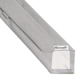 CRAVATTA CERIMONIA IN SETA JACQUARD GRIGIO CHIARO Microfantasia geoemtrica
