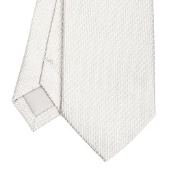 CRAVATTA CERIMONIA IN SETA JACQUARD GRIGIO CHIARO Microfantasia geometrica