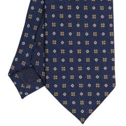 CRAVATTA CLASSICA IN LANA BLU Microfantasia fiore