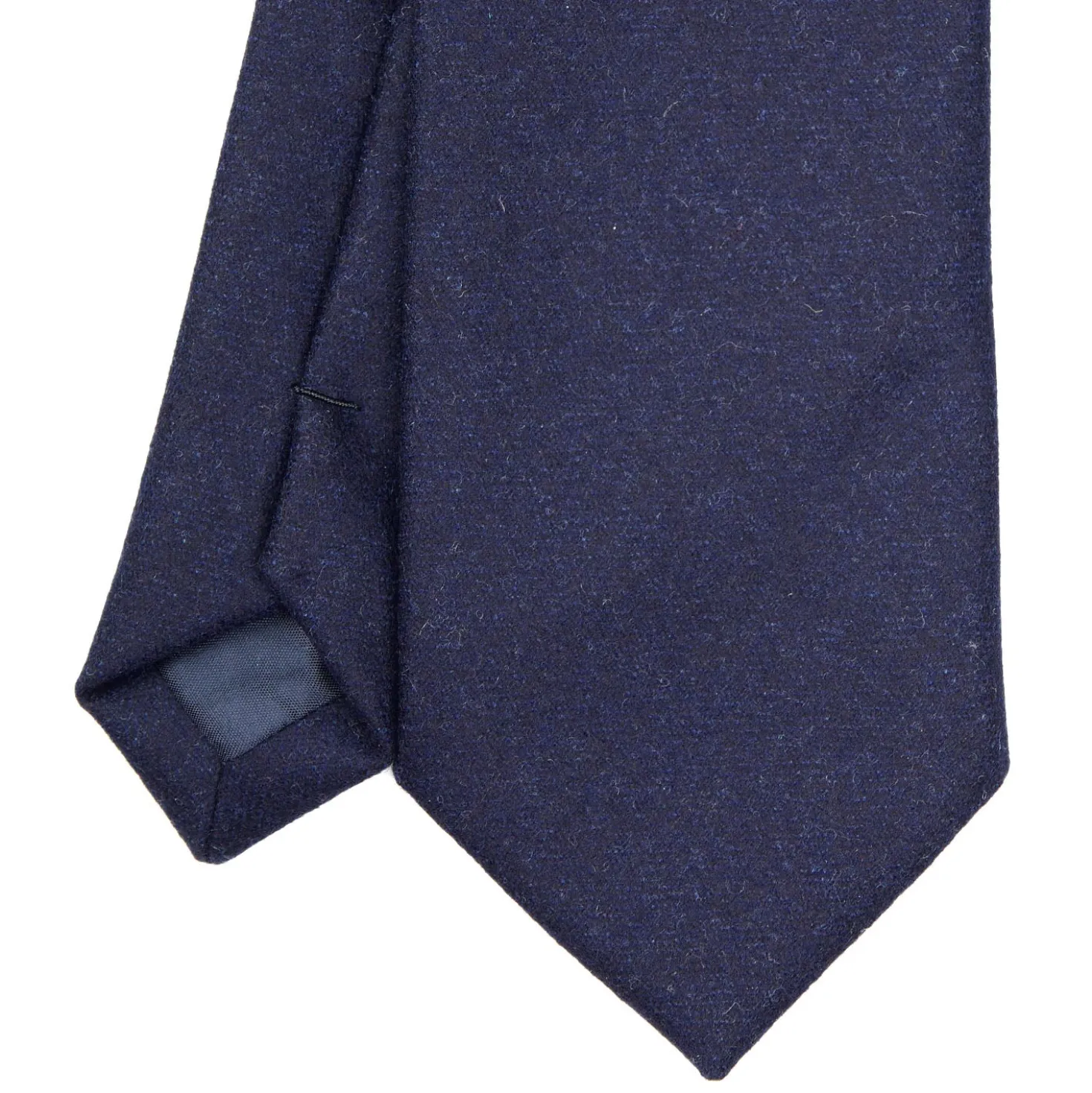 CRAVATTA CLASSICA IN LANA BLU SCURO Tinta unita