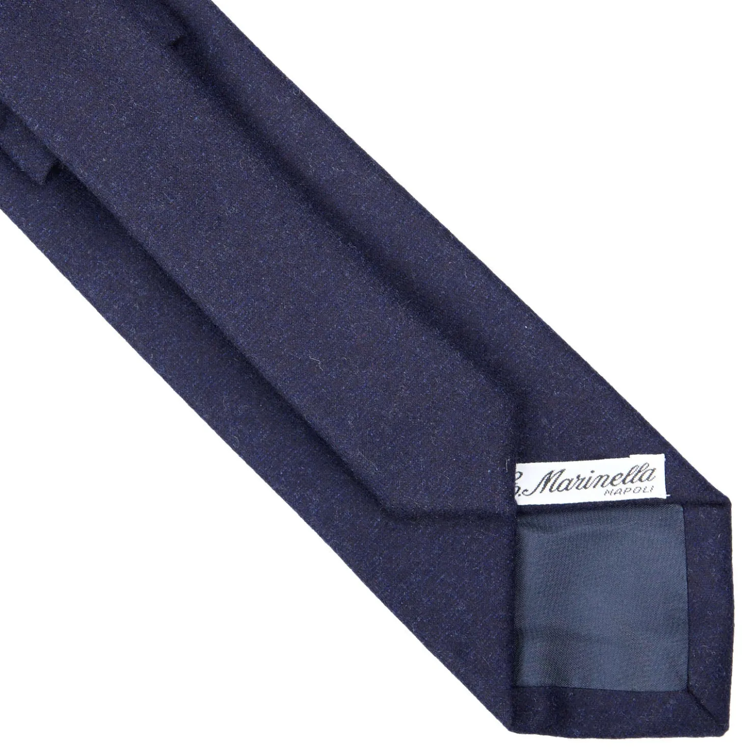 CRAVATTA CLASSICA IN LANA BLU SCURO Tinta unita