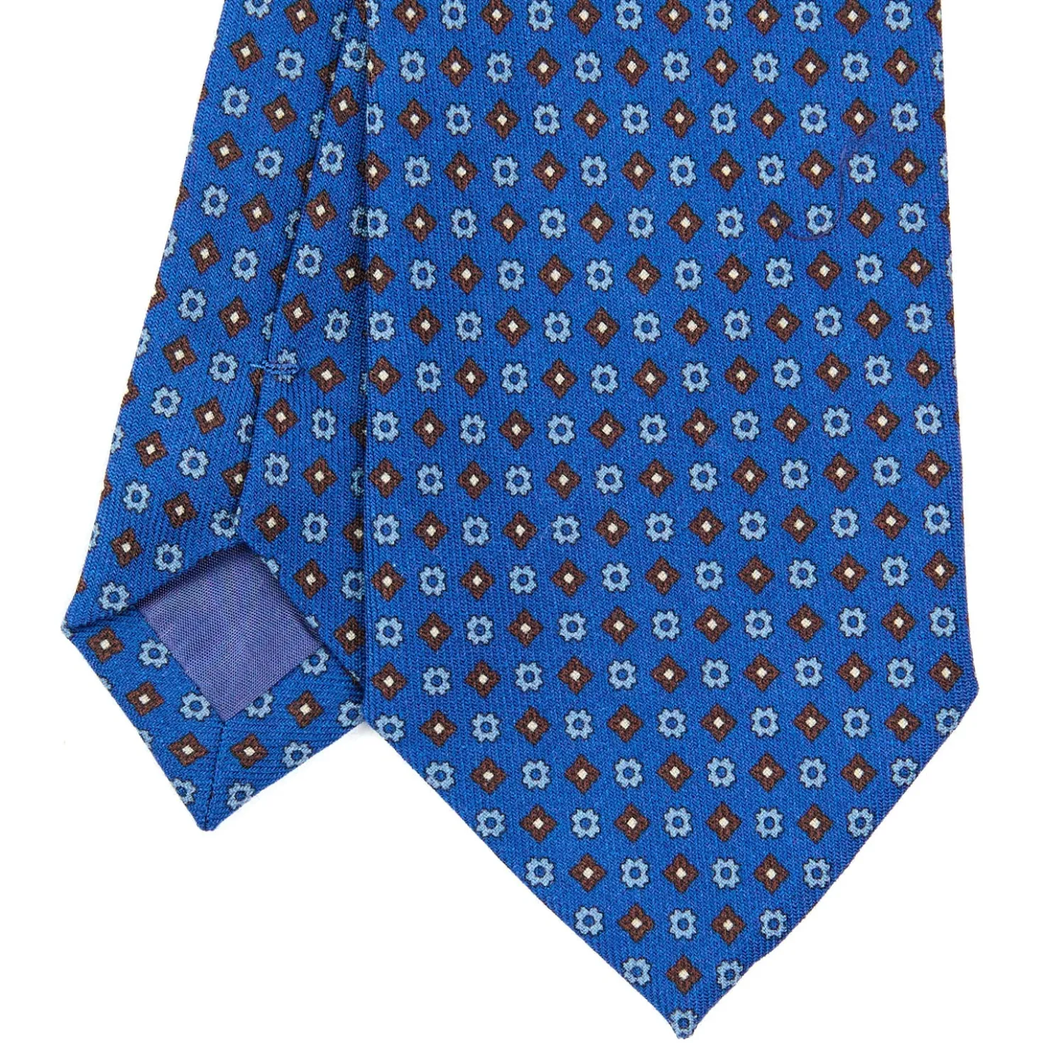 CRAVATTA CLASSICA IN LANA BLUETTE Microfantasia fiore