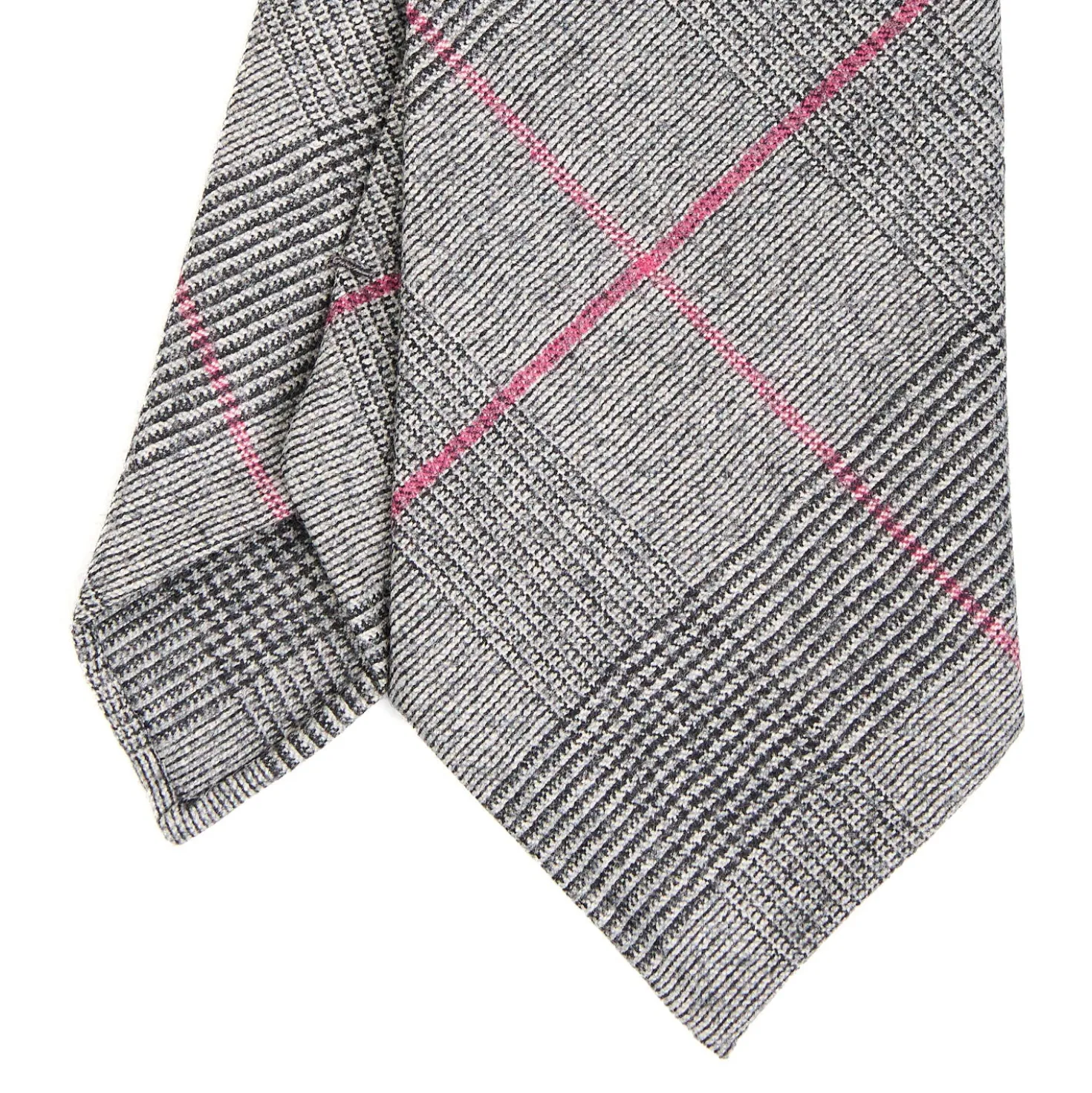 CRAVATTA CLASSICA IN LANA SFODERATA GRIGIO CHIARO Principe di galles