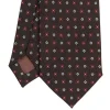 CRAVATTA CLASSICA IN LANA MARRONE SCURO Microfantasia fiore