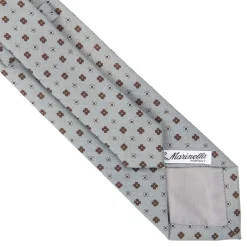 CRAVATTA CLASSICA IN LANA GRIGIO CHIARO Microfantasia fiore