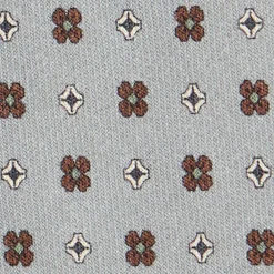CRAVATTA CLASSICA IN LANA GRIGIO CHIARO Microfantasia fiore