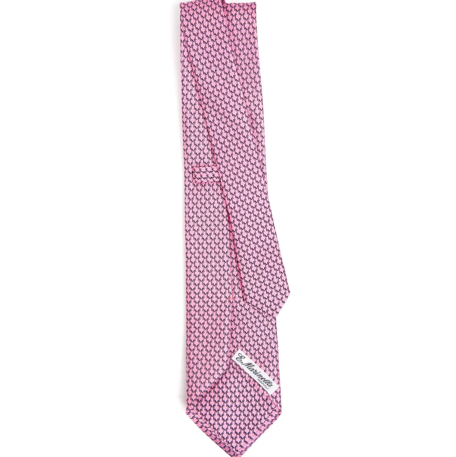 CRAVATTA CLASSICA IN SETA ROSA Microfantasia m geometrica