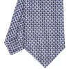 CRAVATTA CLASSICA IN SETA BLU Microfantasia m geometrica