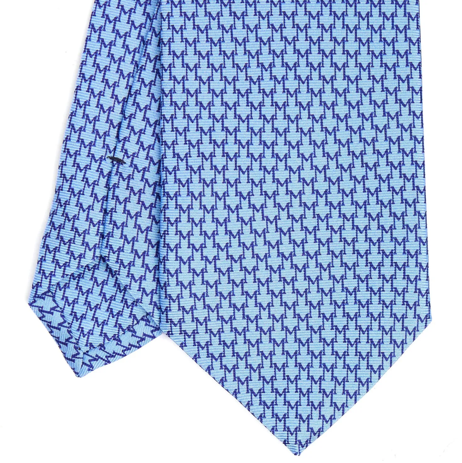 CRAVATTA CLASSICA IN SETA AZZURRO Microfantasia m geometrica