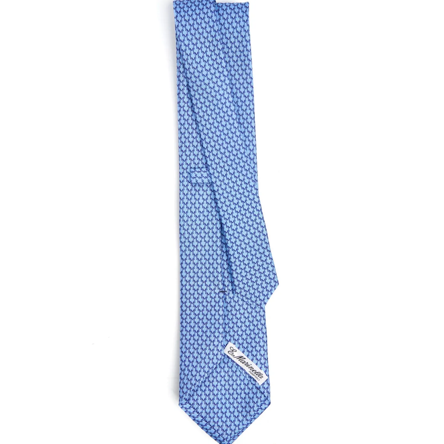 CRAVATTA CLASSICA IN SETA AZZURRO Microfantasia m geometrica