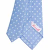 CRAVATTA DONNA CLASSICA IN SETA STAMPATA AZZURRA Microfantasia fiore