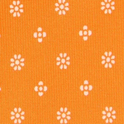 CRAVATTA DONNA CLASSICA IN SETA STAMPATA ARANCIONE Microfantasia fiore