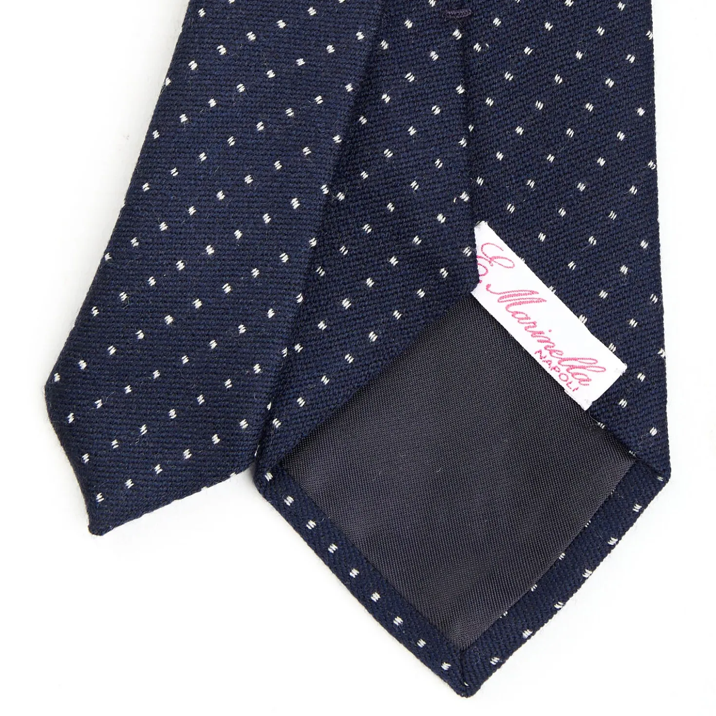 CRAVATTA DONNA IN LANA BLU SCURO Microfantasia geometrica