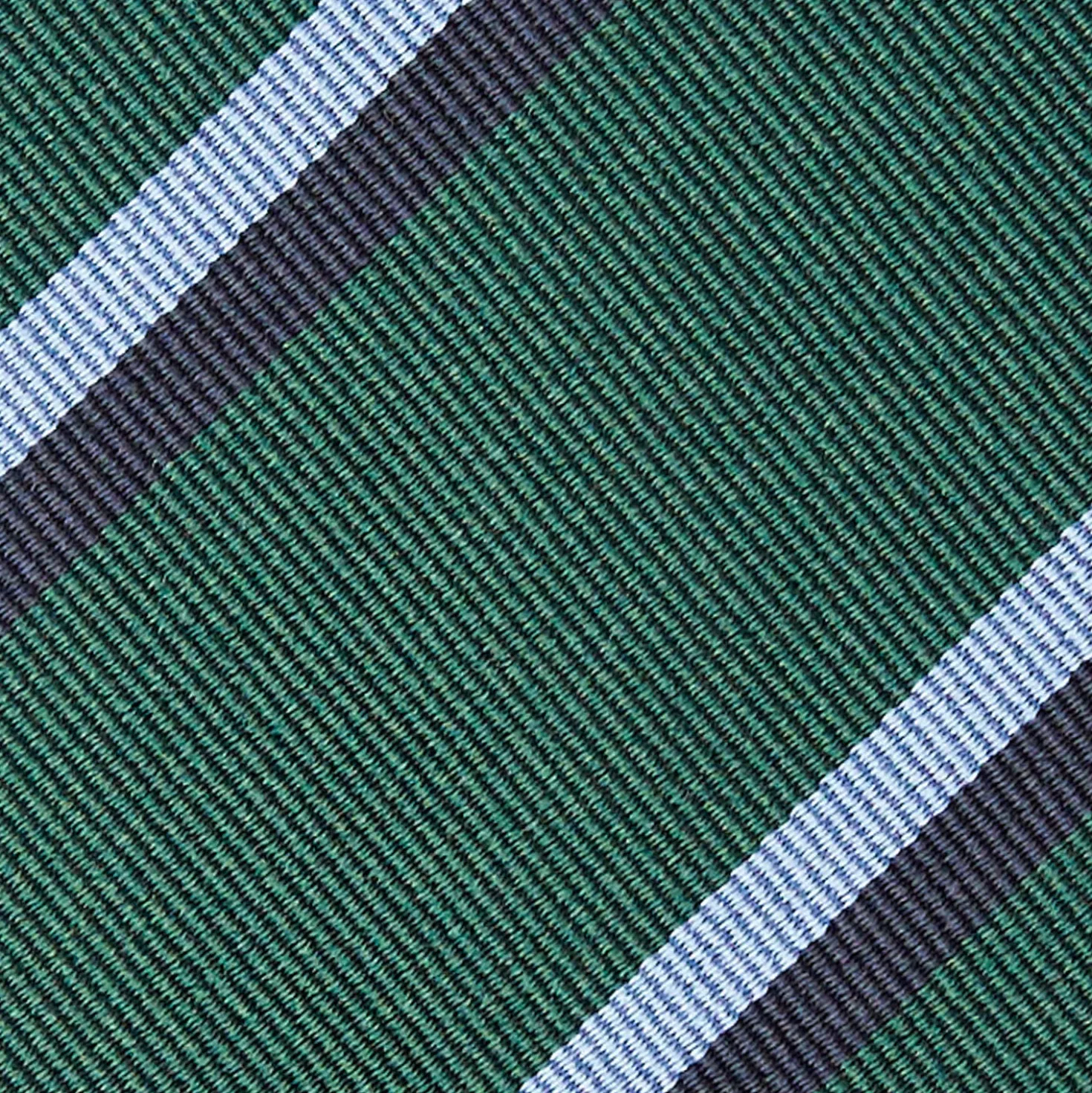 CRAVATTA REGIMENTAL IN SETA VERDE SCURO Righe blue e azzurre