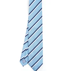 CRAVATTA REGIMENTAL IN SETA AZZURRA Righe blu e bianche