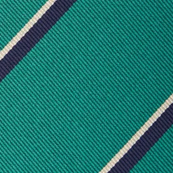 CRAVATTA REGIMENTAL IN SETA VERDE SCURO Righe blu
