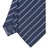 CRAVATTA RIGATA IN SETA BLU SCURO Righe azzurre