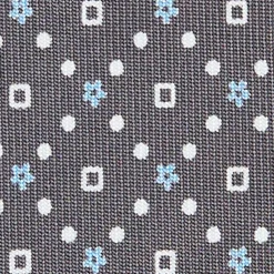CRAVATTA SARTORIALE 7 CM IN SETA GRIGIO SCURO Microfantasia fiore