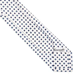 CRAVATTA SARTORIALE 7 CM IN SETA BIANCA Microfantasia fiore