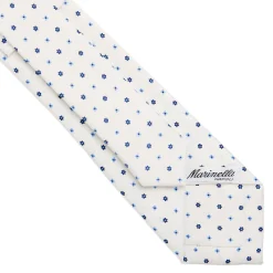 CRAVATTA SARTORIALE 7 CM IN SETA BIANCA Microfantasia fiore