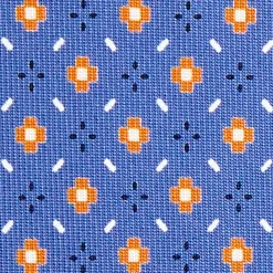 CRAVATTA SARTORIALE 7 CM IN SETA AZZURRO POLVERE Microfantasia fiore