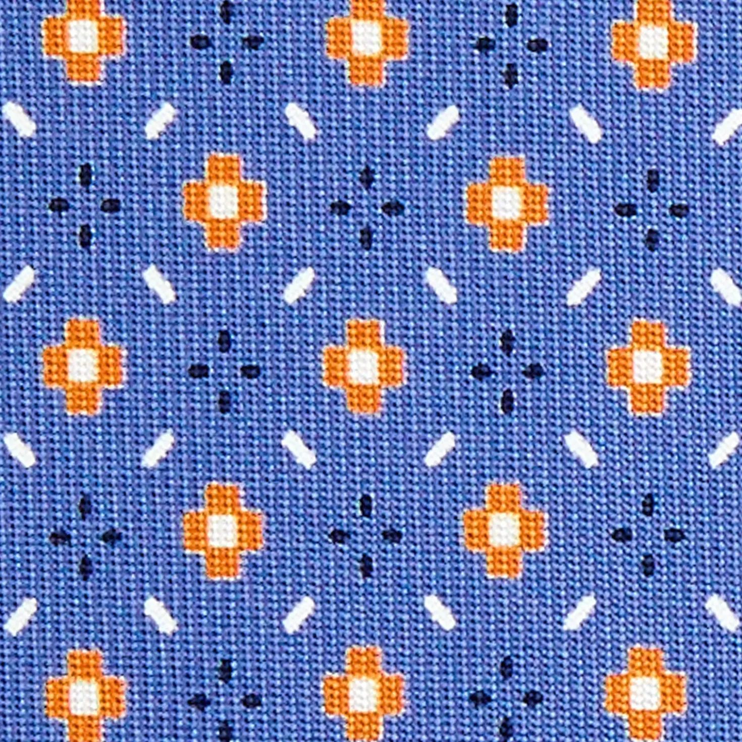 CRAVATTA SARTORIALE 7 CM IN SETA AZZURRO POLVERE Microfantasia fiore