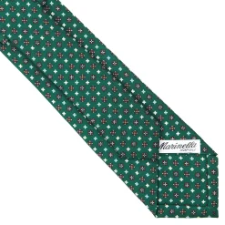 CRAVATTA SARTORIALE 7 CM IN SETA VERDE SCURO Microfantasia fiore