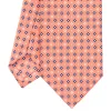CRAVATTA SARTORIALE 7 CM IN SETA ARANCIONE Microfantasia fiore