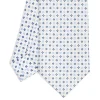 CRAVATTA SARTORIALE 7 CM IN SETA BIANCA Microfantasia fiore